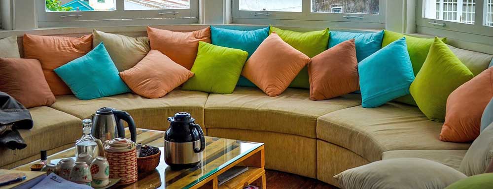 throw pillows on a sofa